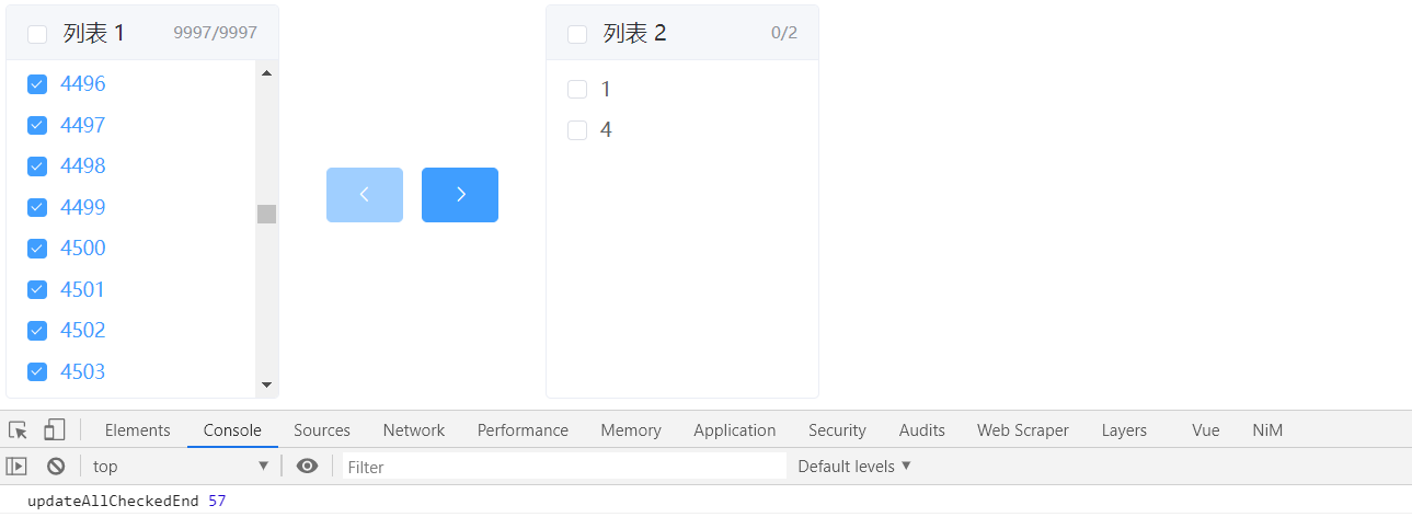 Element的穿梭框数据量大时点击全选卡顿的解决方案