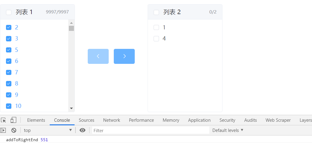 Element的穿梭框数据量大时点击全选卡顿的解决方案