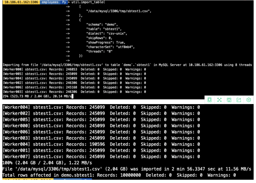 MySQL数据库Shell import_table数据导入