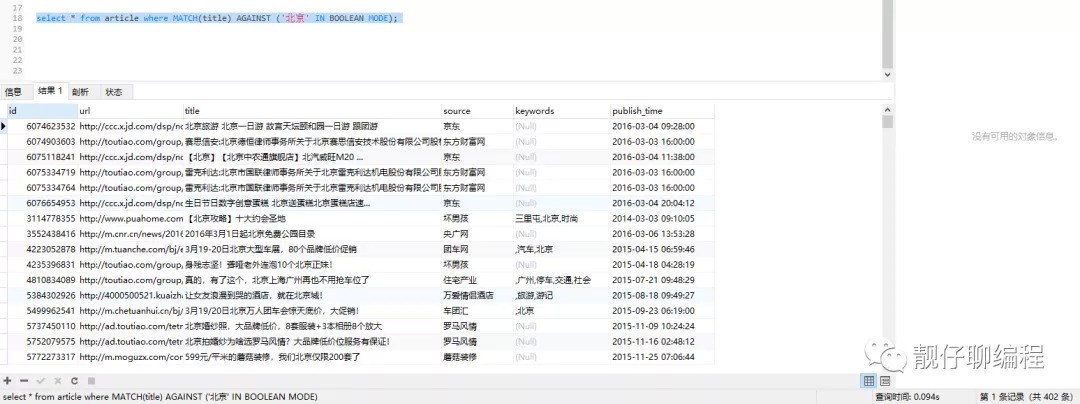 基于 Mysql 实现一个简易版搜索引擎