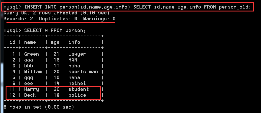 MySQL入门(四) 数据表的数据插入、更新、删除