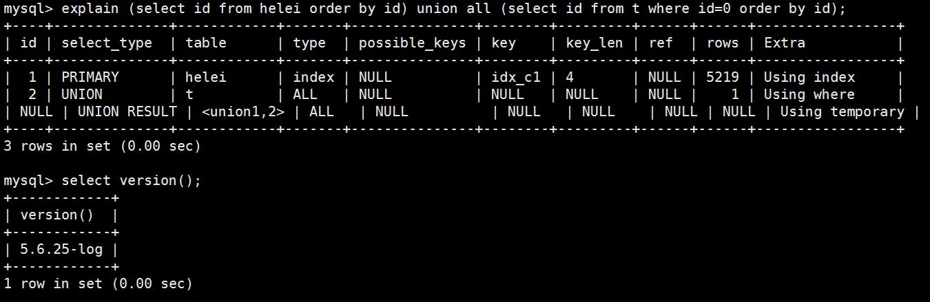 5分钟了解MySQL5.7中union all用法的黑科技