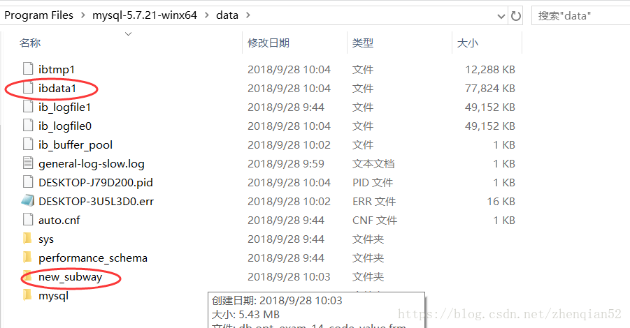 mysql 5.7.21 解压版通过历史data目录恢复数据的教程图解