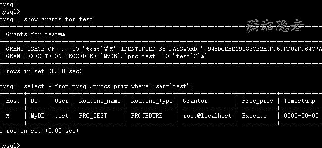 mysql语句查询用户权限过程详解