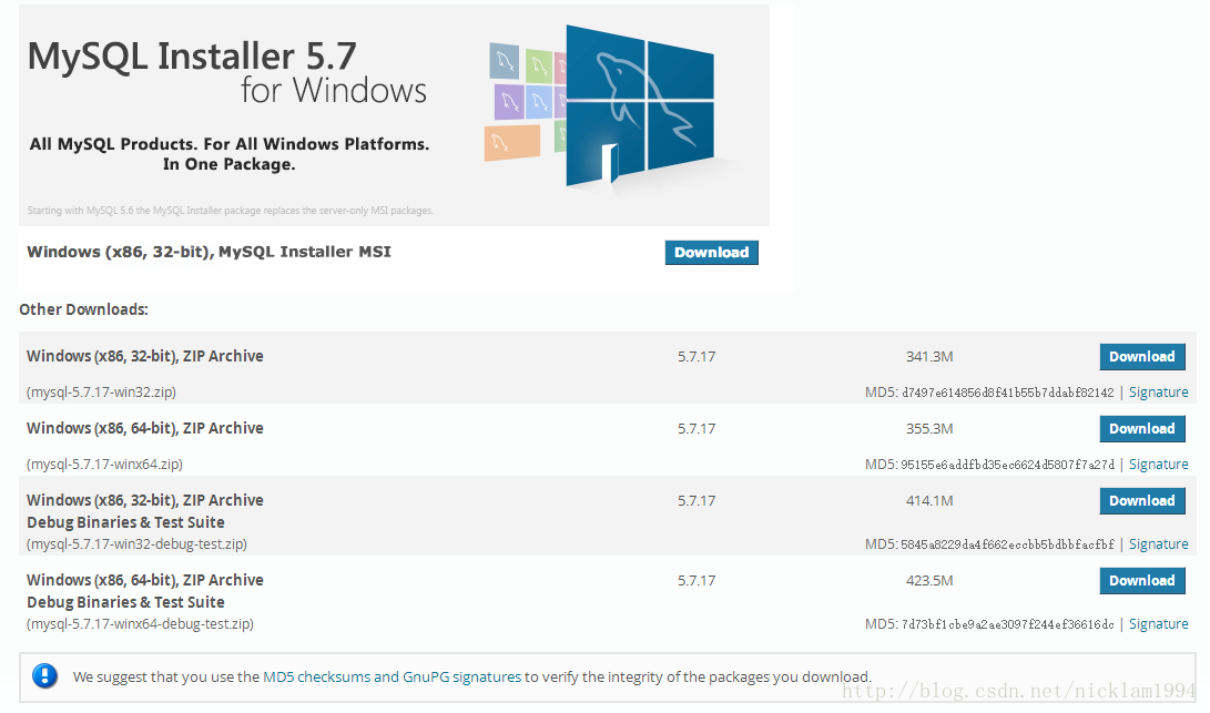 Win 8或以上系统下MySQL最新版5.7.17（64bit ZIP绿色版）安装部署教程