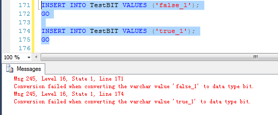 关于SQL Server中bit类型字段增删查改的一些事