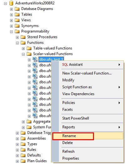 SQL SERVER修改函数名容易引发的问题分析