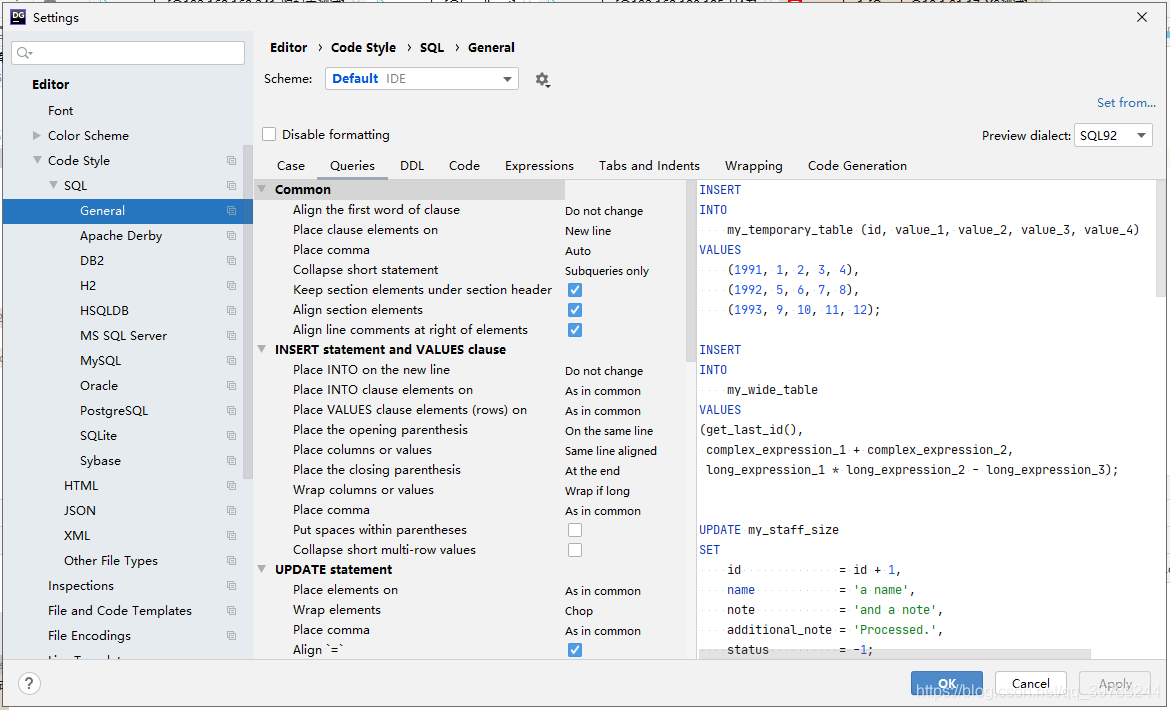 DataGrip 格式化SQL的实现方法(自定义Sql格式化)